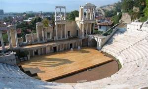 stage of roman amphitheater in Plovdiv